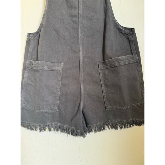 NWT Aerie Double Strap Shortall Smoked Gray Size Small Overall Shorts - Picture 5 of 12